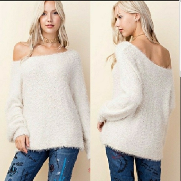 Sweaters - Soft and Fuzzy Cream Knit Sweater